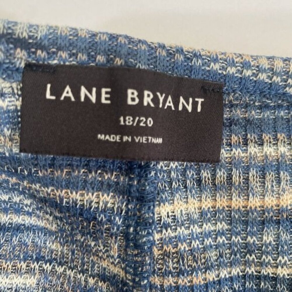 Lane Bryant Womens Size 18/20 Cut-Out Knit 3/4 Sleeve Shirt Blue Top Used - Picture 2 of 13